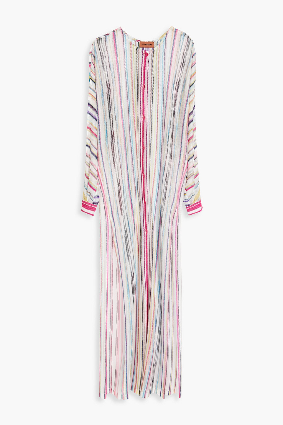 Missoni Striped Crochet-knit Maxi Dress In Pink