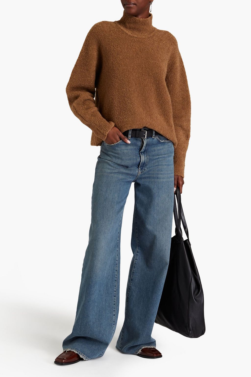 THEORY Cozy Rollkragenpullover aus Bouclé-Strick aus einer Wollmischung