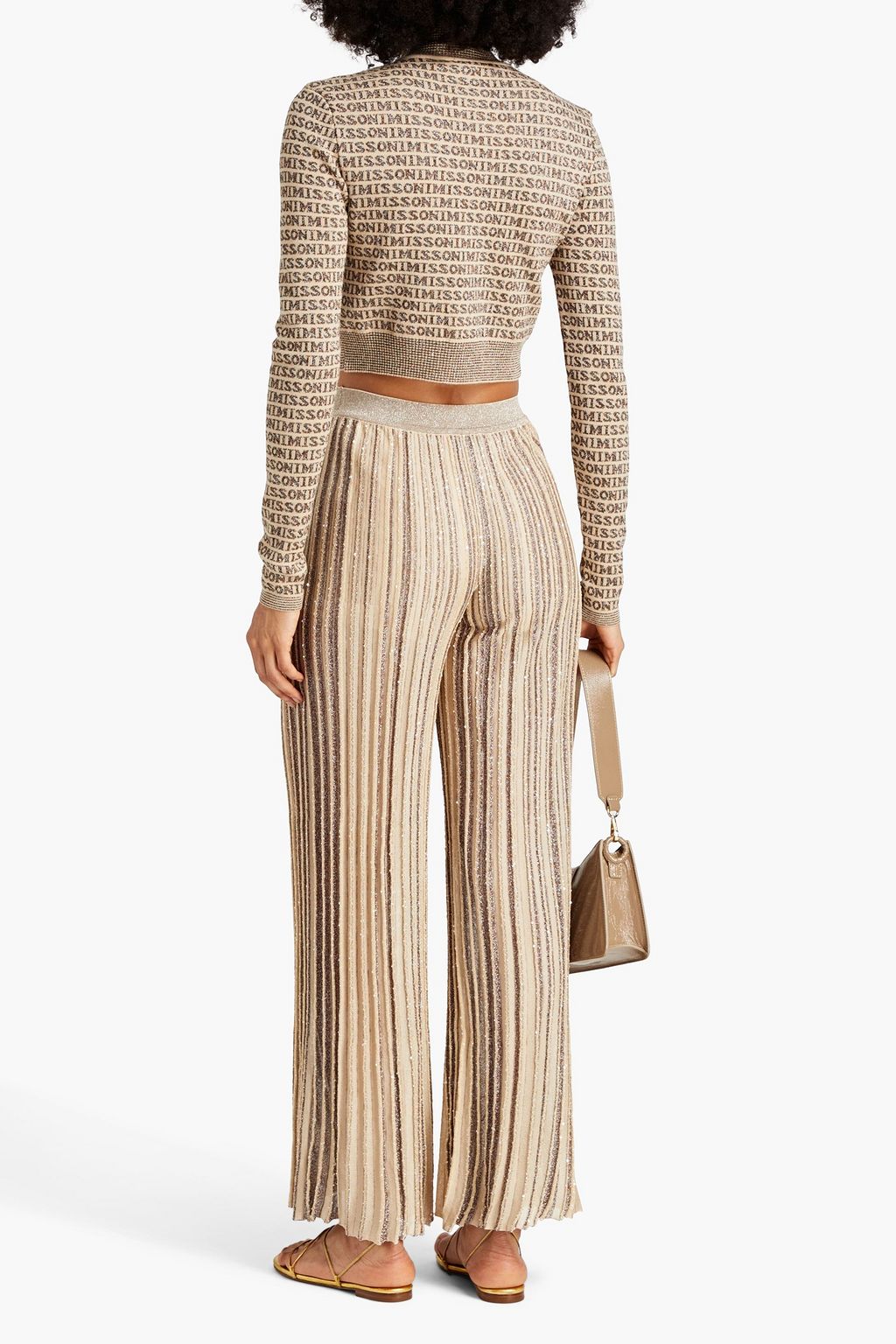MISSONI Metallic wool-blend zip-up cardigan