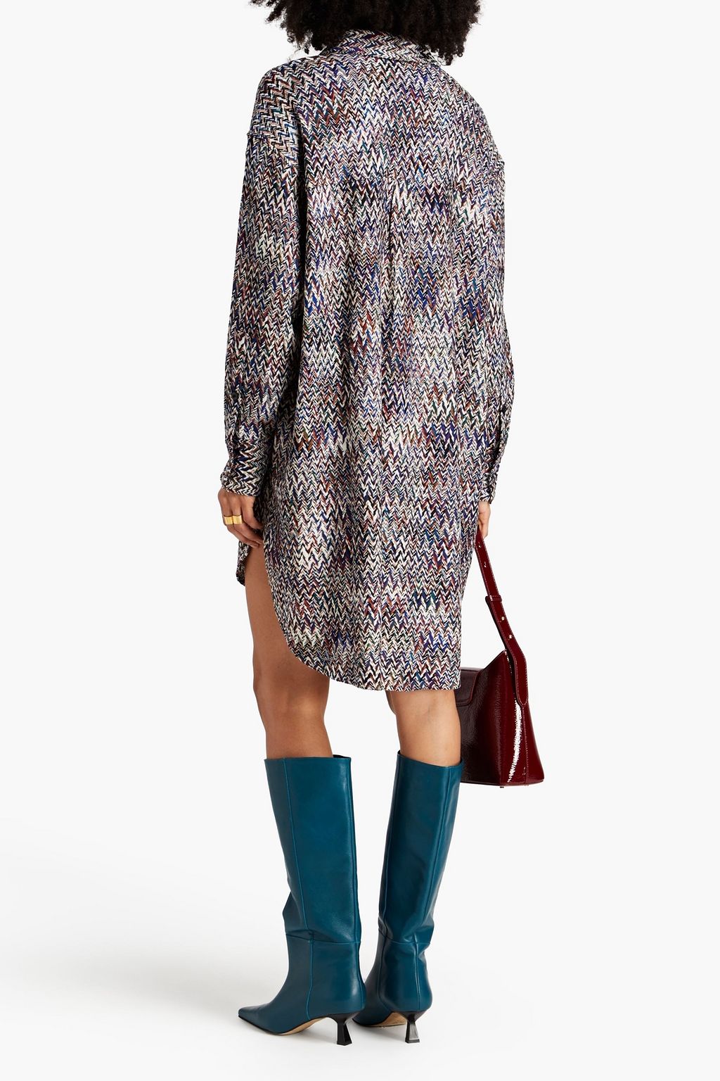 MISSONI 크로셰 니트 미니 셔츠 드레스