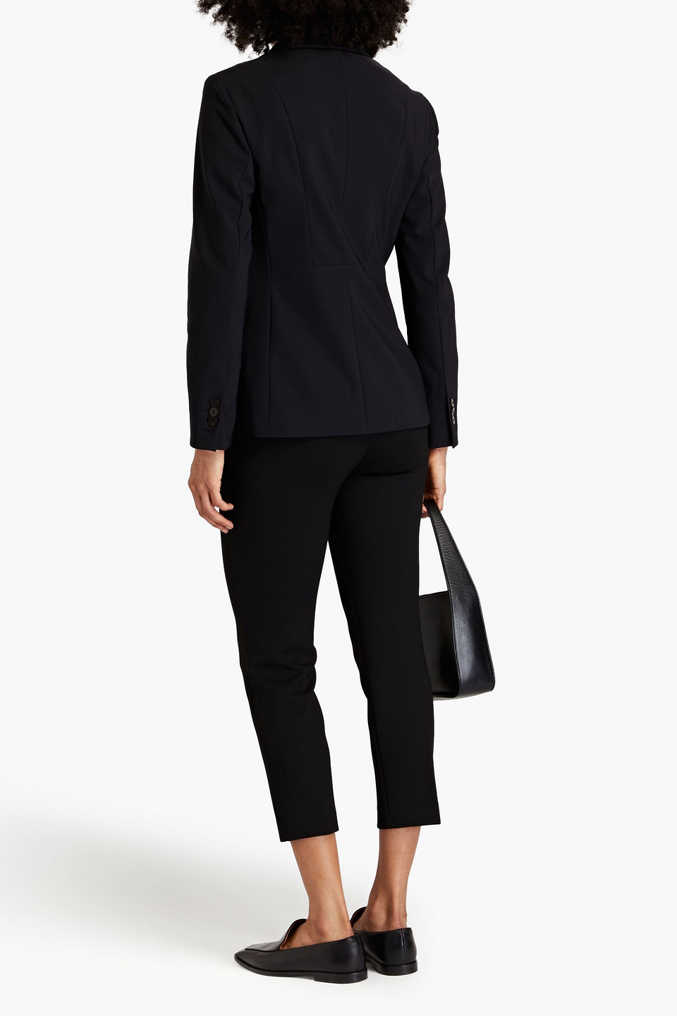 Shop Theory Stretch-ponte Blazer In Black