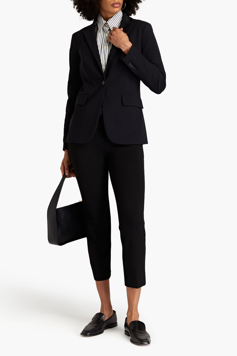 Shop Theory Stretch-ponte Blazer In Black