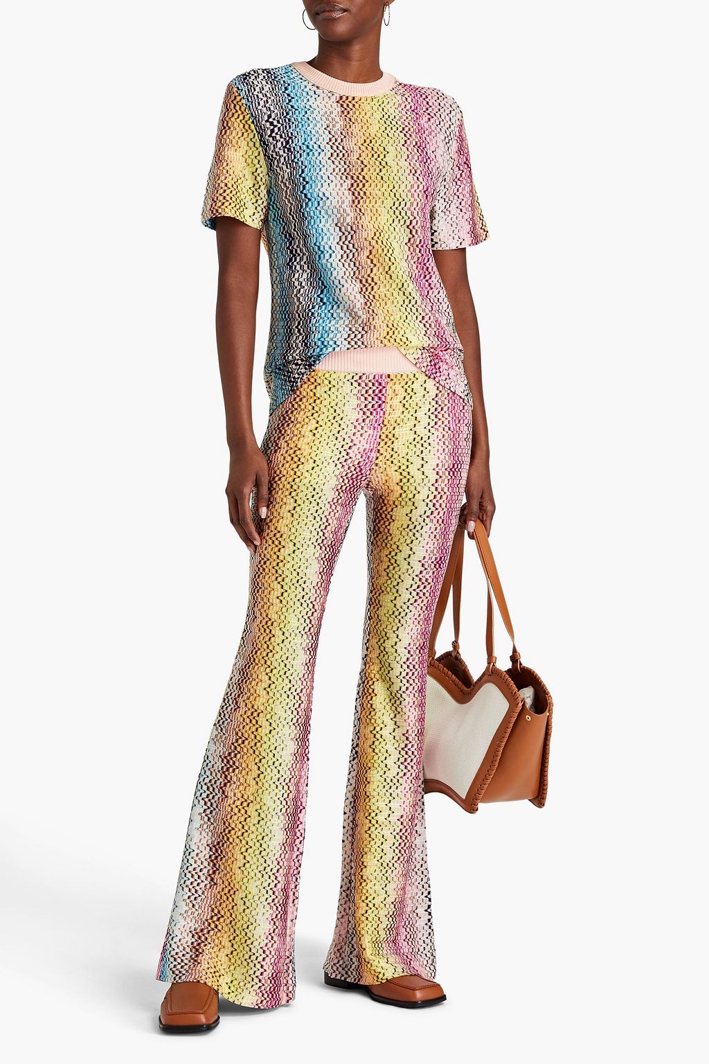 MISSONI 크로셰 니트 플레어 팬츠