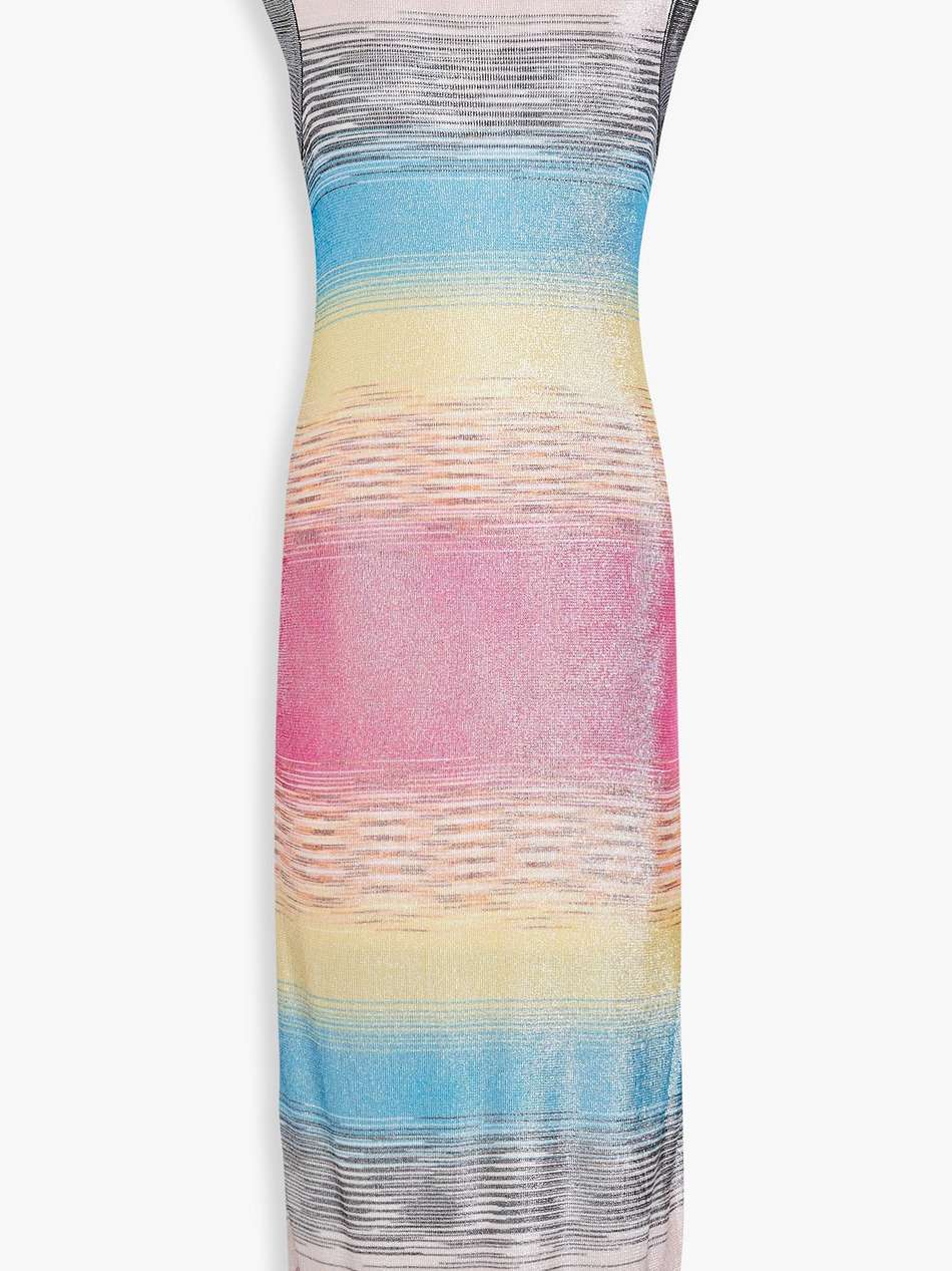 metallic space-dyed knitted midi dress
