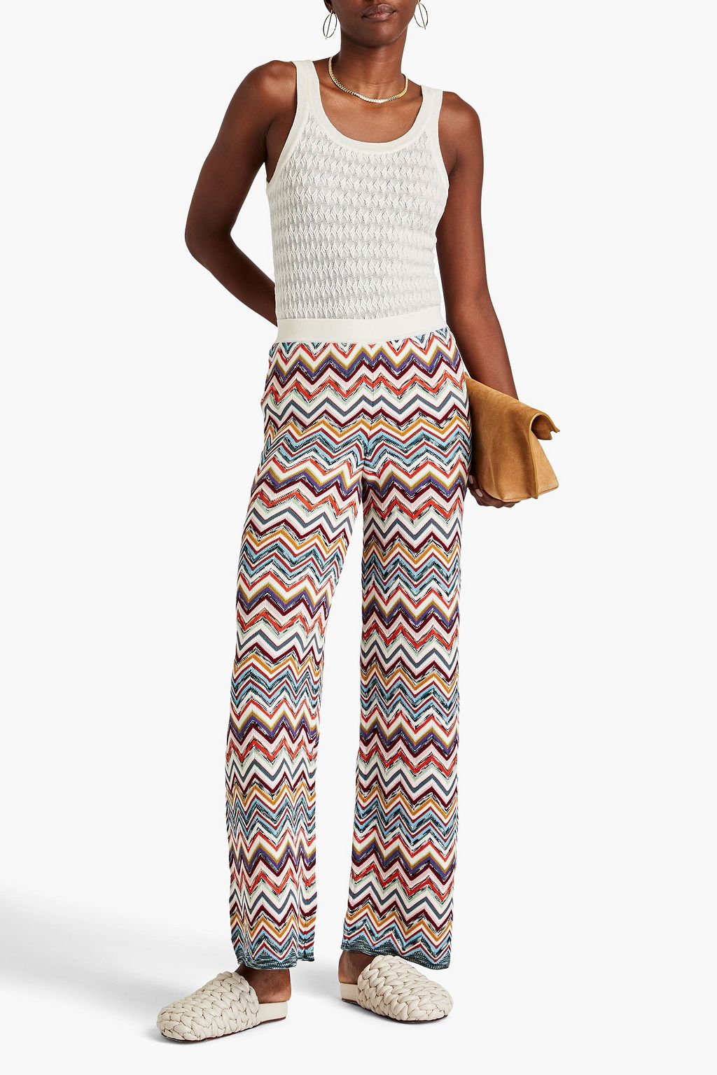 MISSONI Crochet-knit wool tank