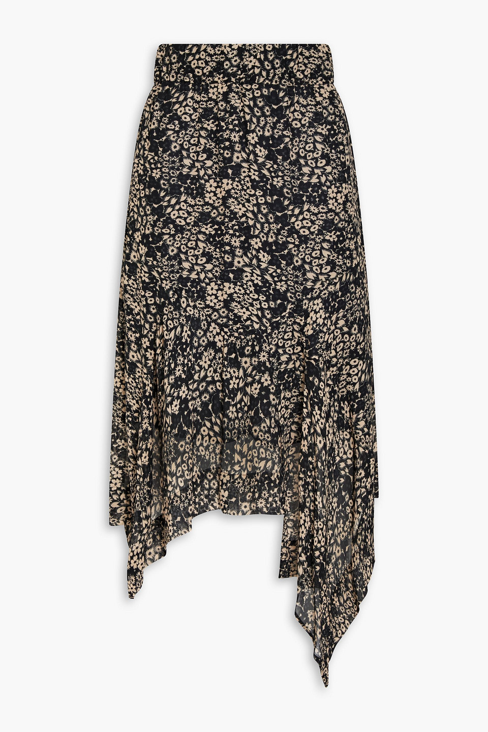 Isabel Marant Étoile Eda Printed Georgette Midi Skirt In Black