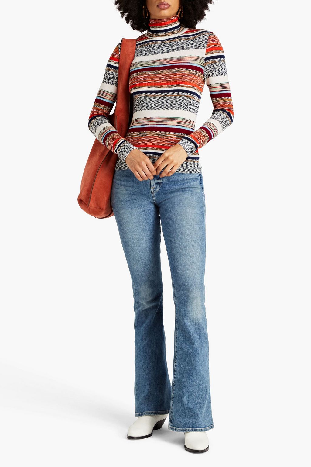 MISSONI Marled crochet-knit turtleneck top