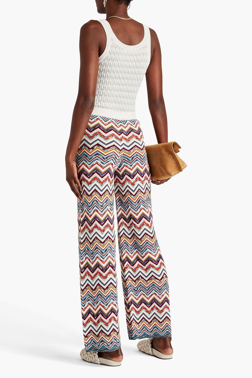 MISSONI Embroidered mid-rise tapered jeans