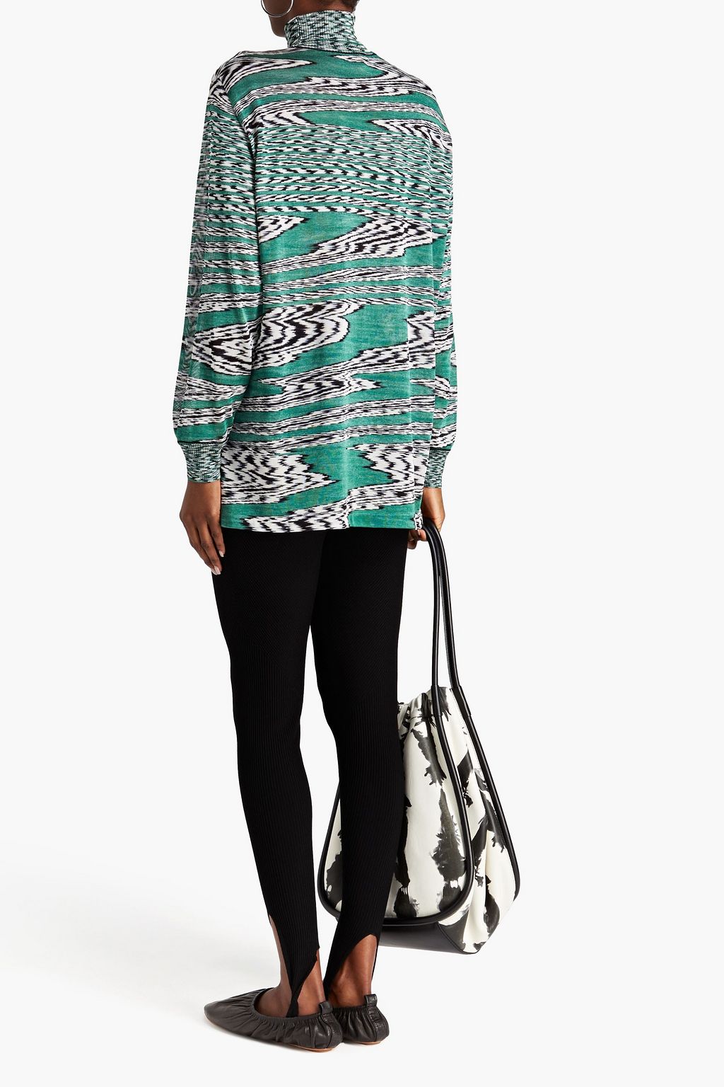 MISSONI Melierter Rollkragenpullover aus Strick mit Intarsienmuster