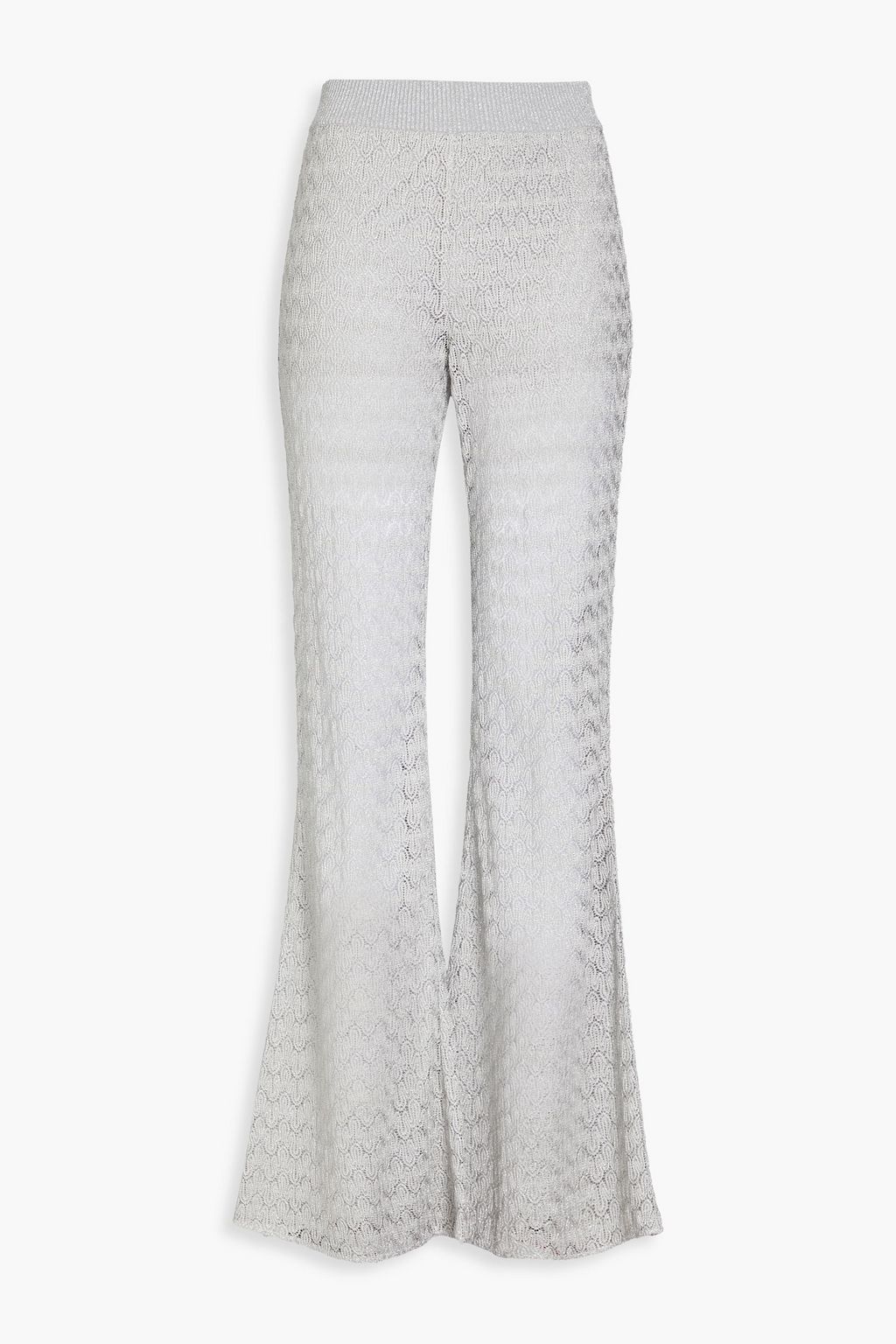 MISSONI Metallic crochetknit flared pants THE
