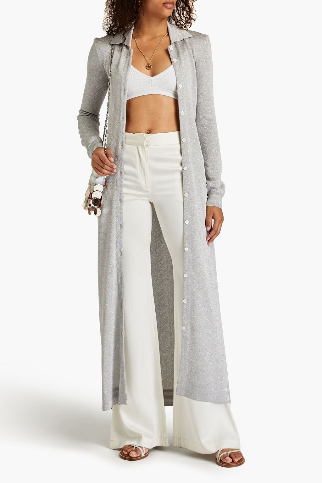 MISSONI Metallic crochet-knit cardigan