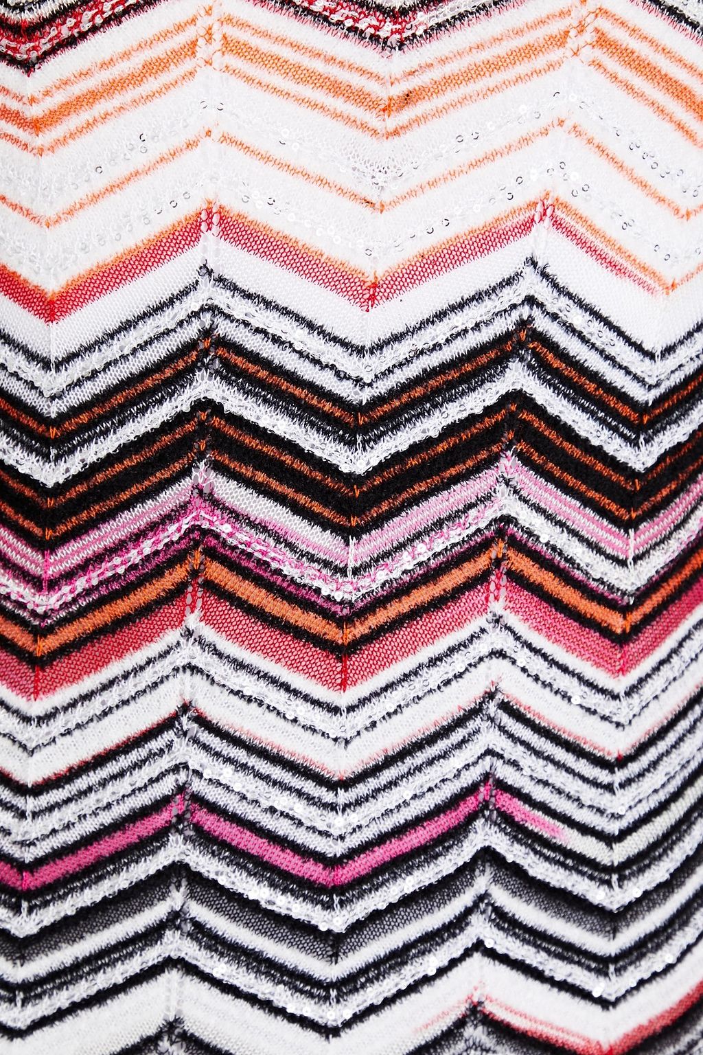 MISSONI بلوزة بدون أكمام مصنوعة من نسيج بحبكة كروشيه ومزينة بأقراص برّاقة
