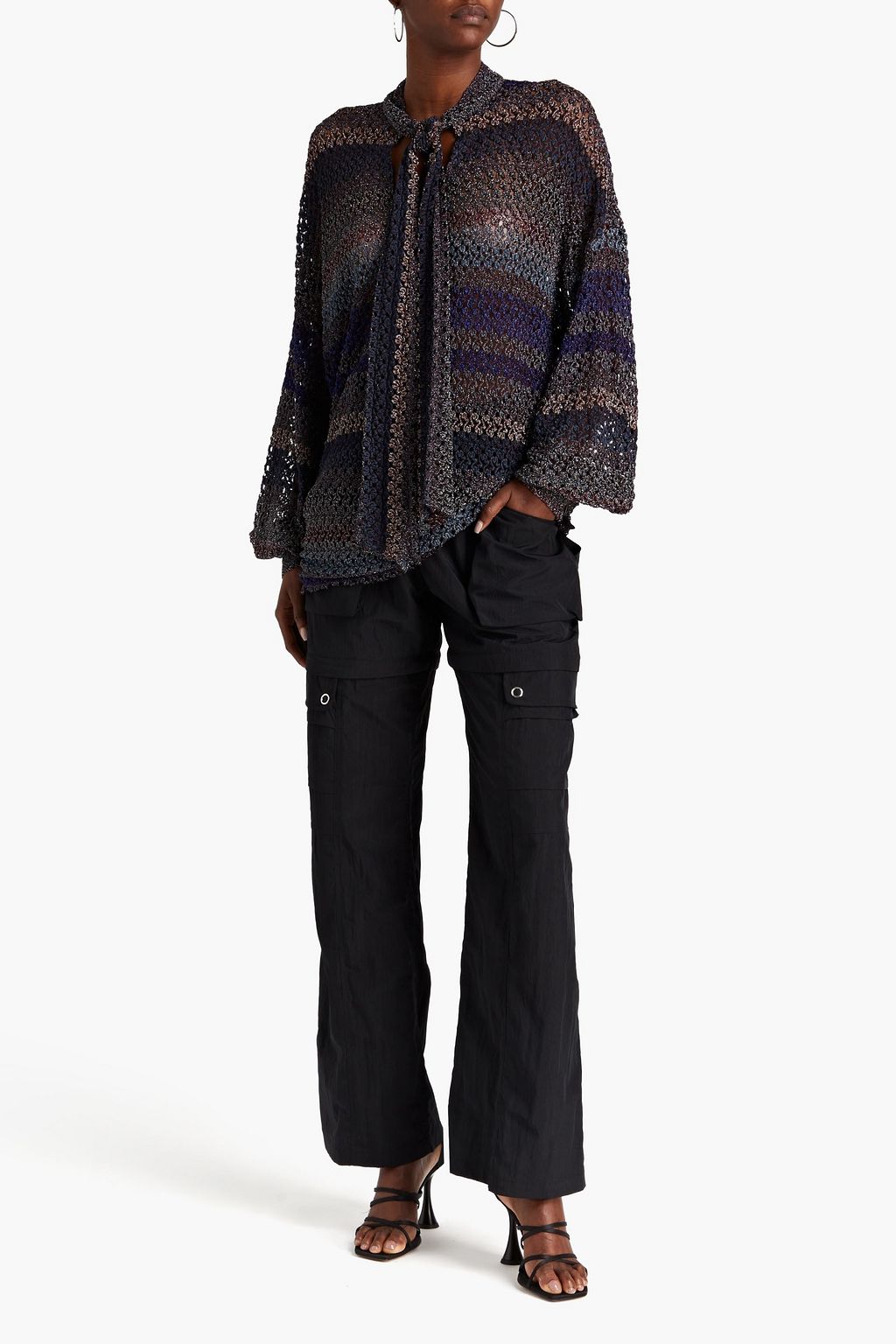 MISSONI 메탈릭 크로셰 니트 스웨터