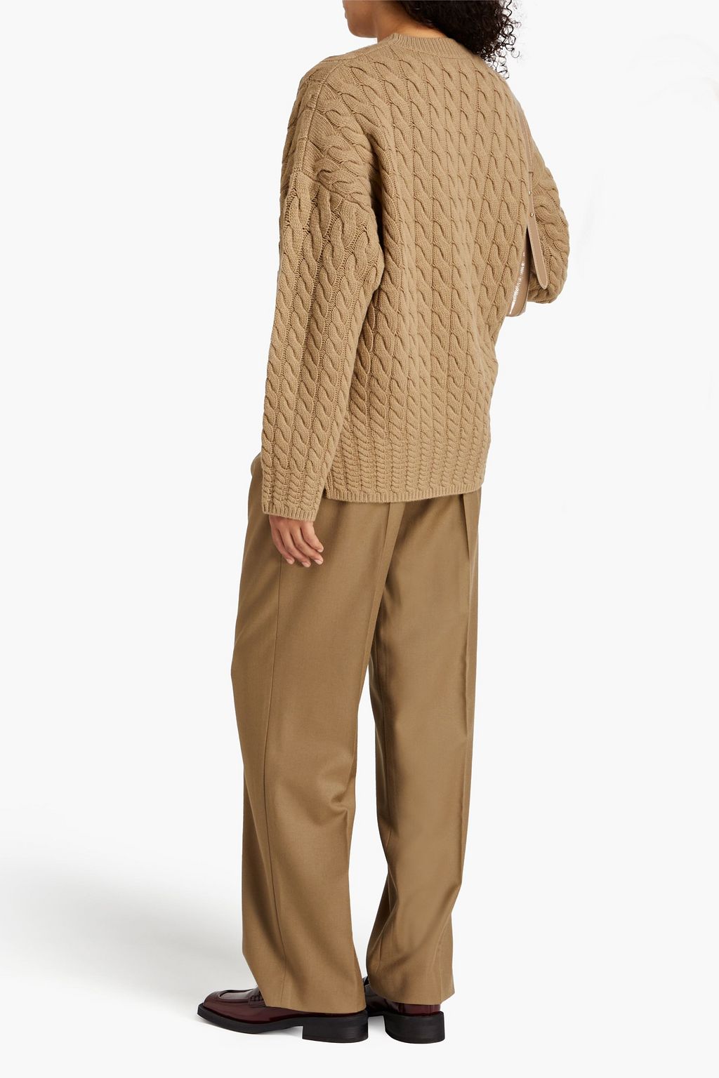 THEORY Karenia cable-knit wool and cashmere-blend sweater