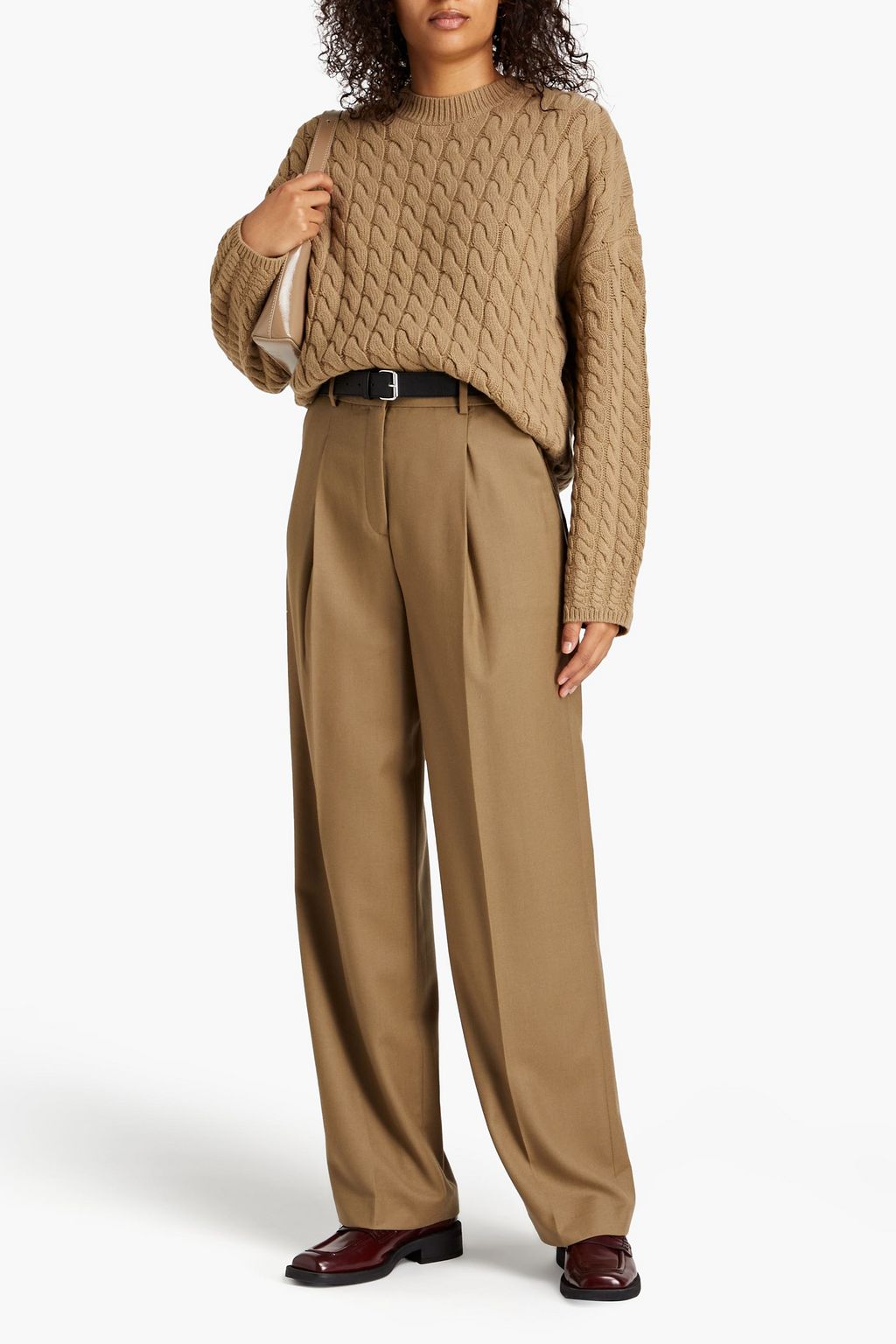 THEORY Karenia cable-knit wool and cashmere-blend sweater