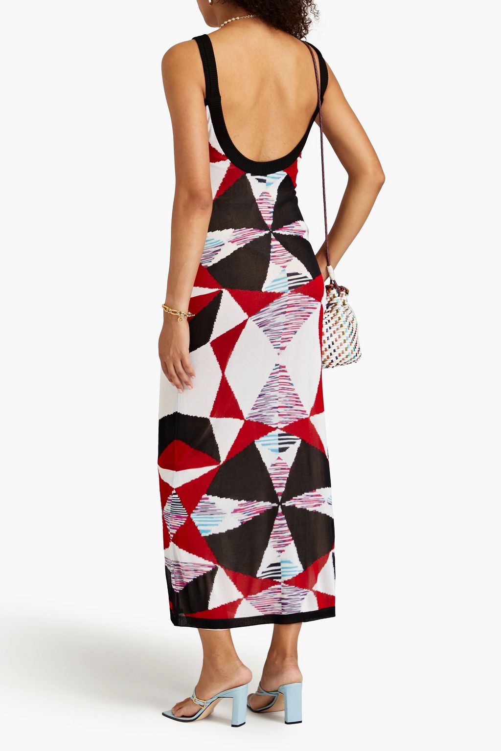 MISSONI فستان طويل مصنوع من نسيج بحبكة إنتارسيا