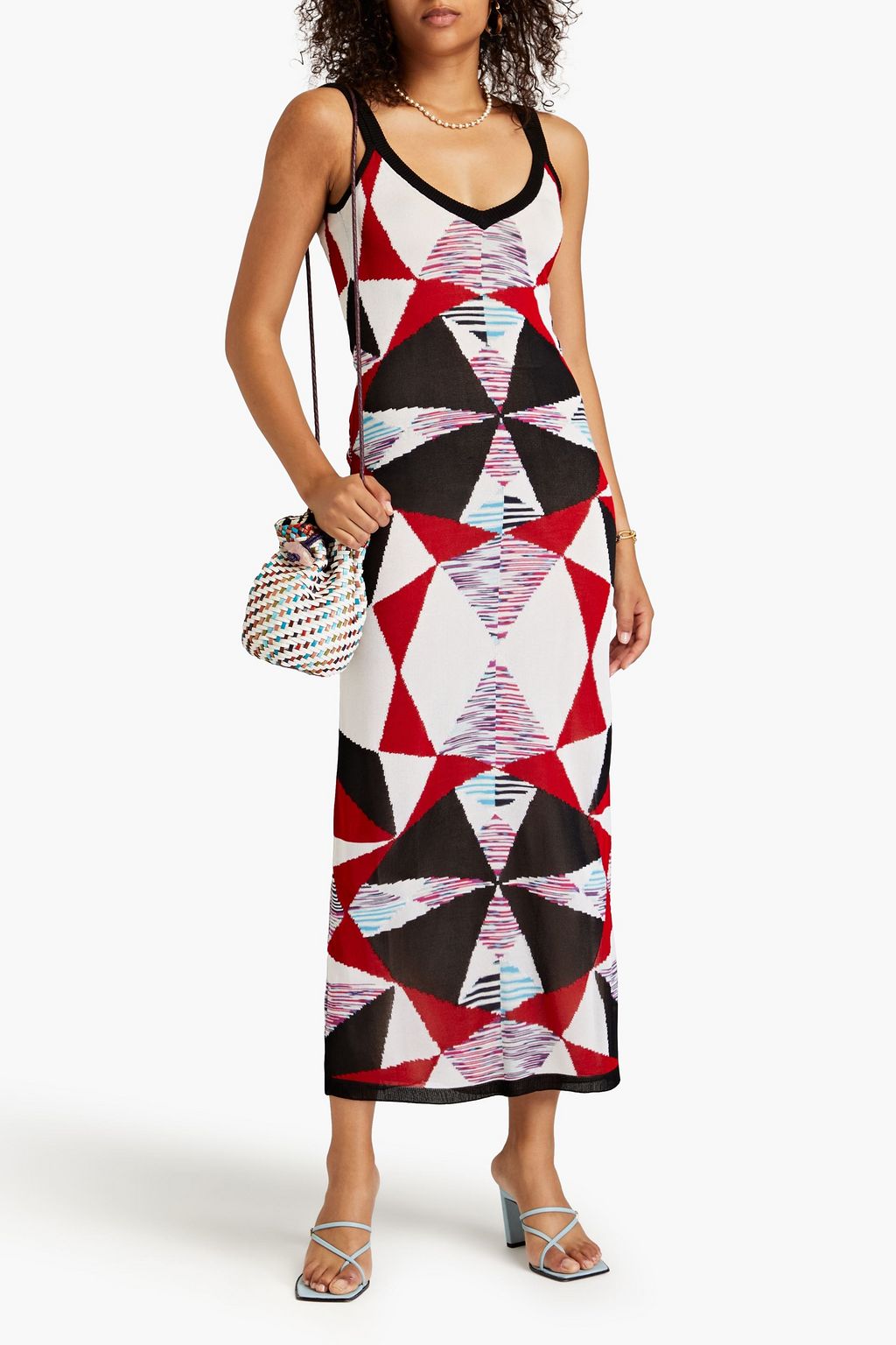 MISSONI فستان طويل مصنوع من نسيج بحبكة إنتارسيا