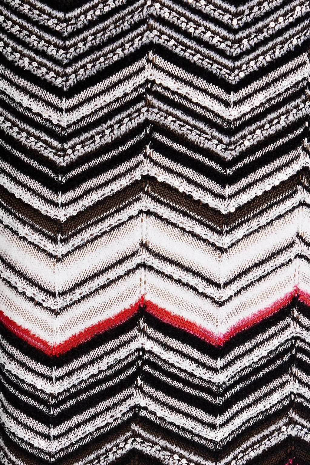 MISSONI فستان قصير من نسيج بحبكة كروشيه مزين بالترتر