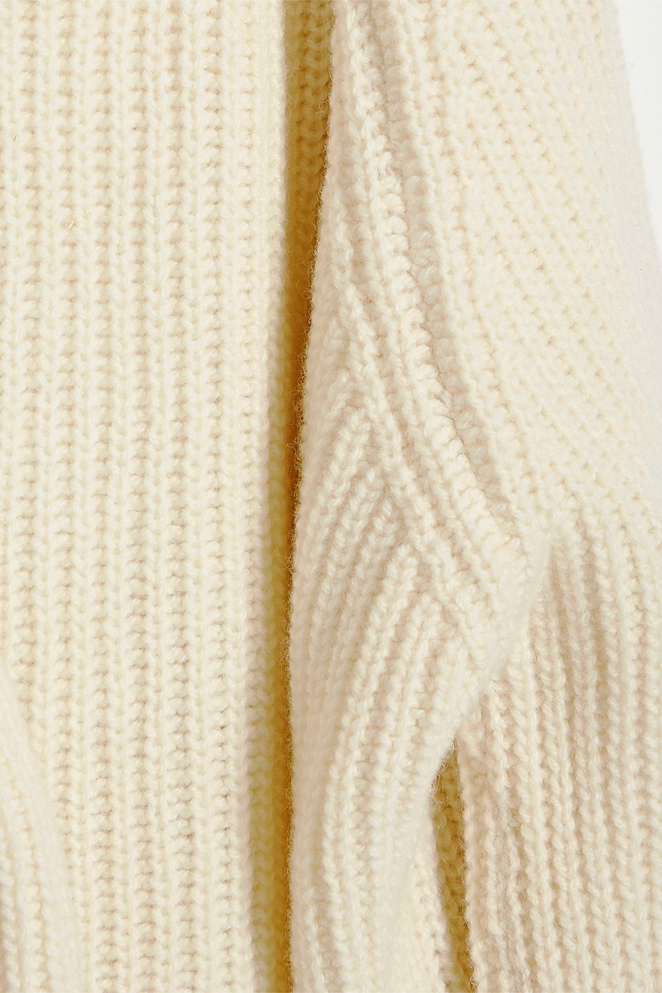 Shop And-daughter Ribbed Wool Sweater In Ecru