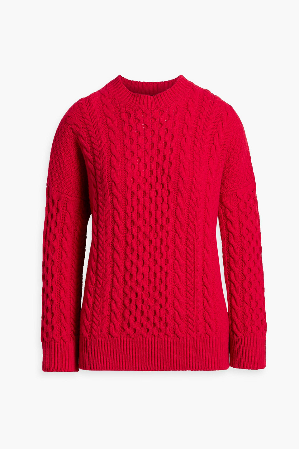 And-daughter Ina Cable-knit Wool Sweater In Red