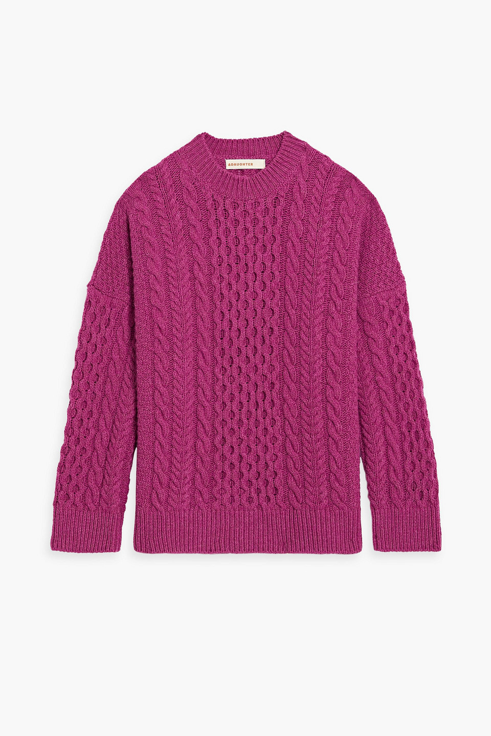 And-daughter Cable-knit Wool Sweater In Fuchsia