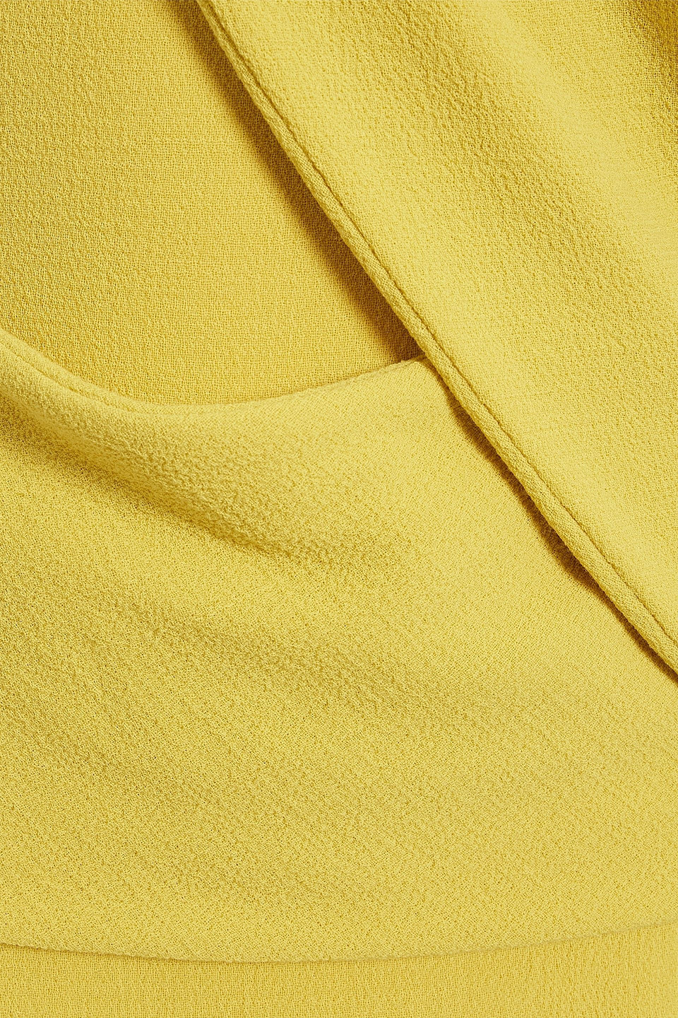 Bite Studios Page Wrap-effect Wool-blend Crepe Gown In Yellow