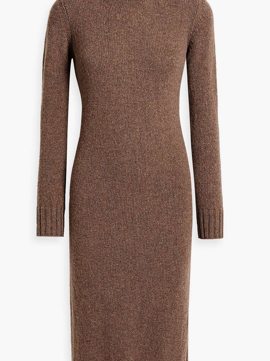 simone wool turtleneck midi dress