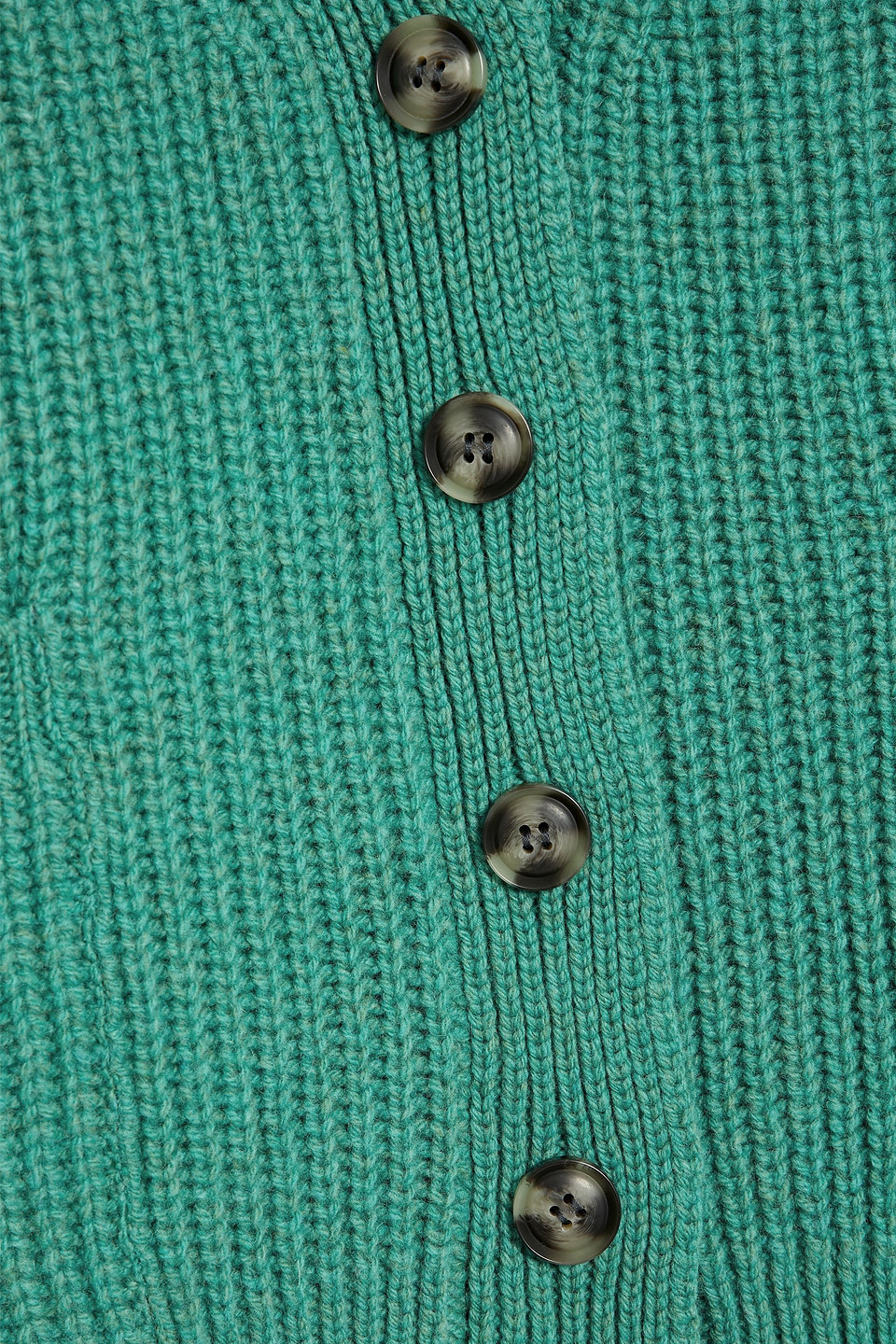 Shop And-daughter Kira Ribbed Wool Cardigan In Jade