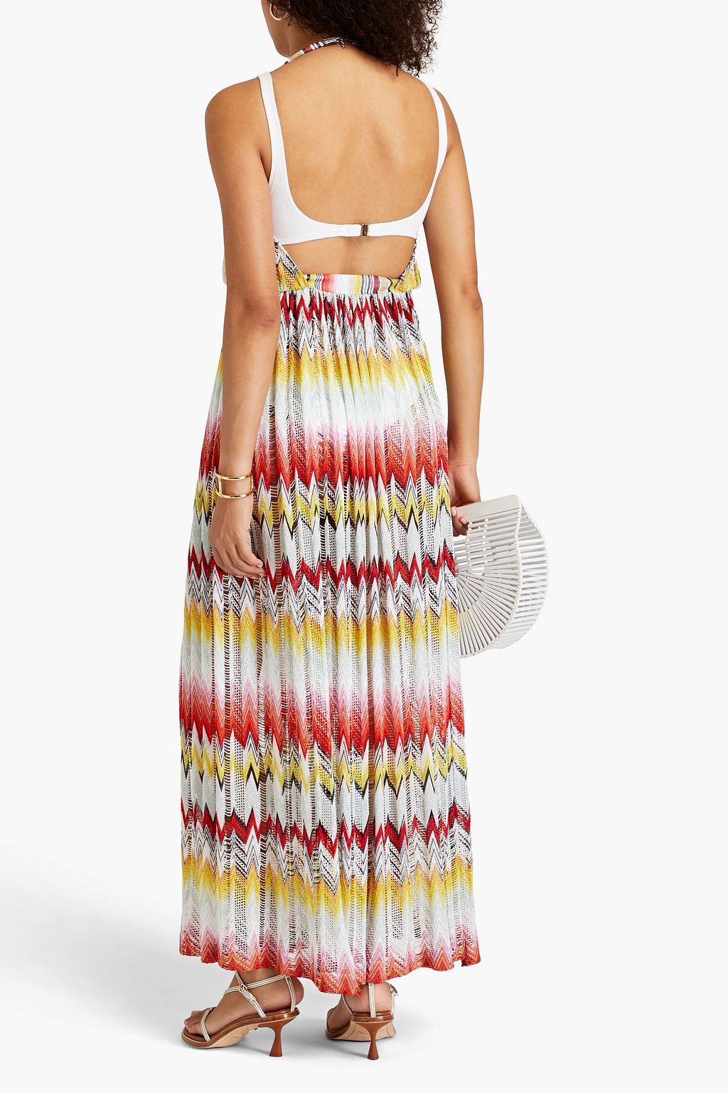 MISSONI فستان طويل من نسيج بحبكة كروشيه