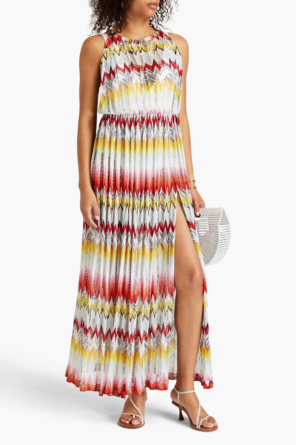 MISSONI فستان طويل من نسيج بحبكة كروشيه