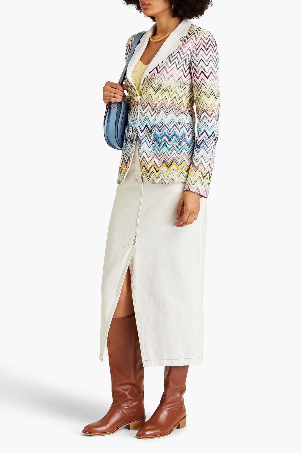 MISSONI Crochet-knit cotton-blend blazer