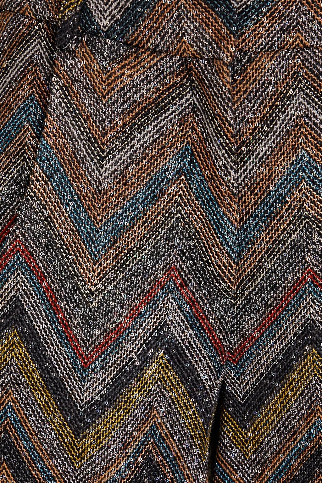 MISSONI 시퀸 장식 자카드 니트 와이드 레그 팬츠