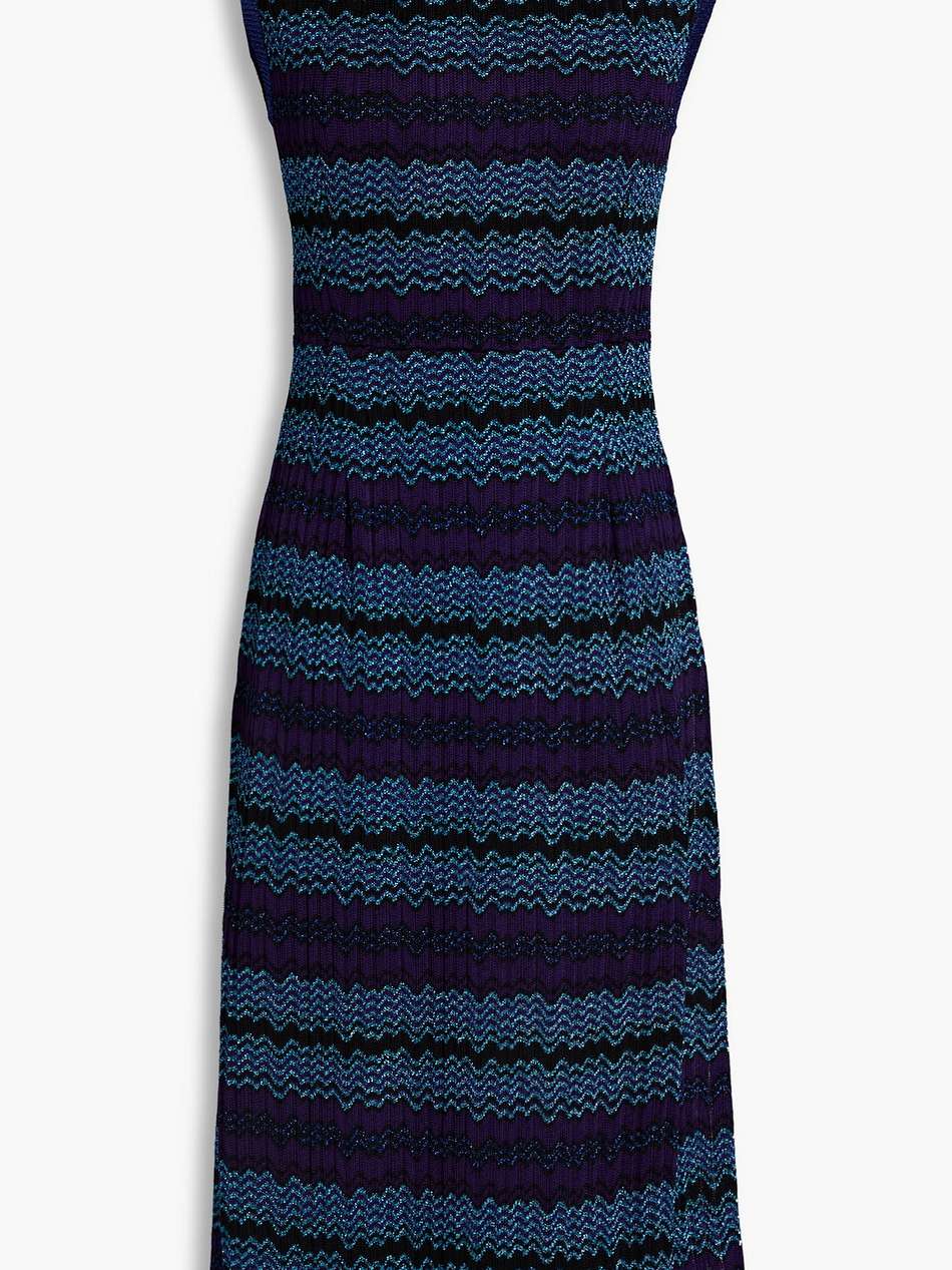 metallic crochet-knit dress