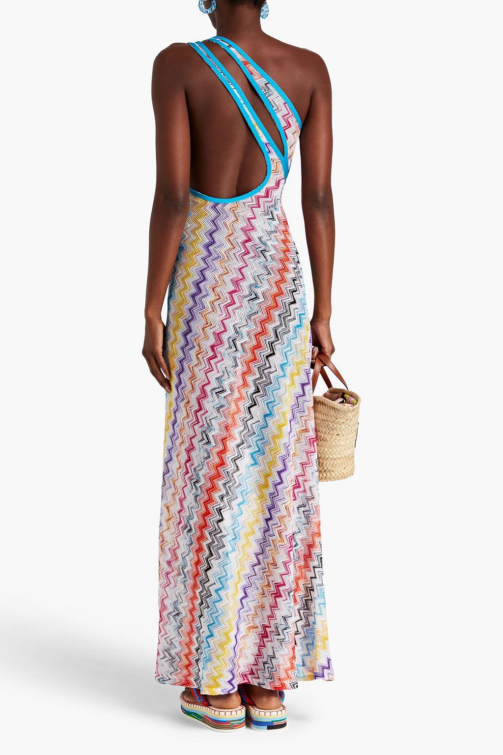 MISSONI Mare one-shoulder crochet-knit maxi dress