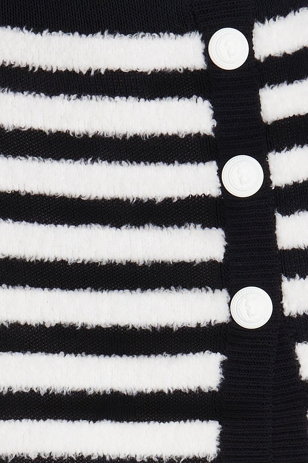 BALMAIN Striped bouclé-knit mini skirt