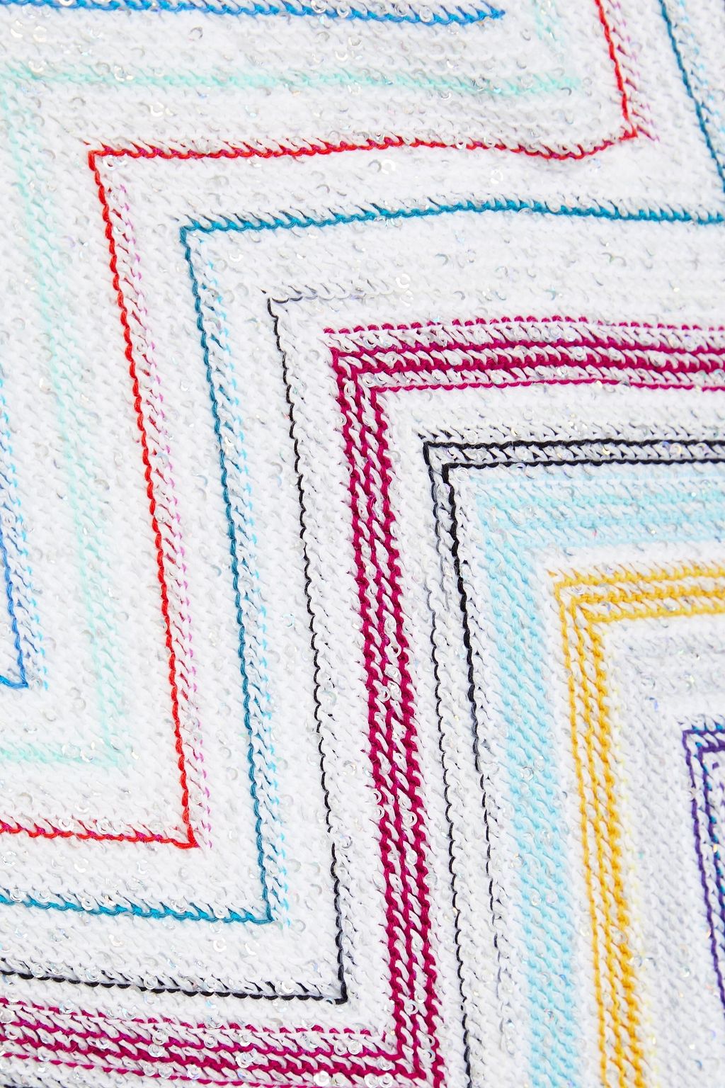 MISSONI بنطال من نسيج بحبكة كروشيه بأرجل مستقيمة مزين بأقراص برّاقة
