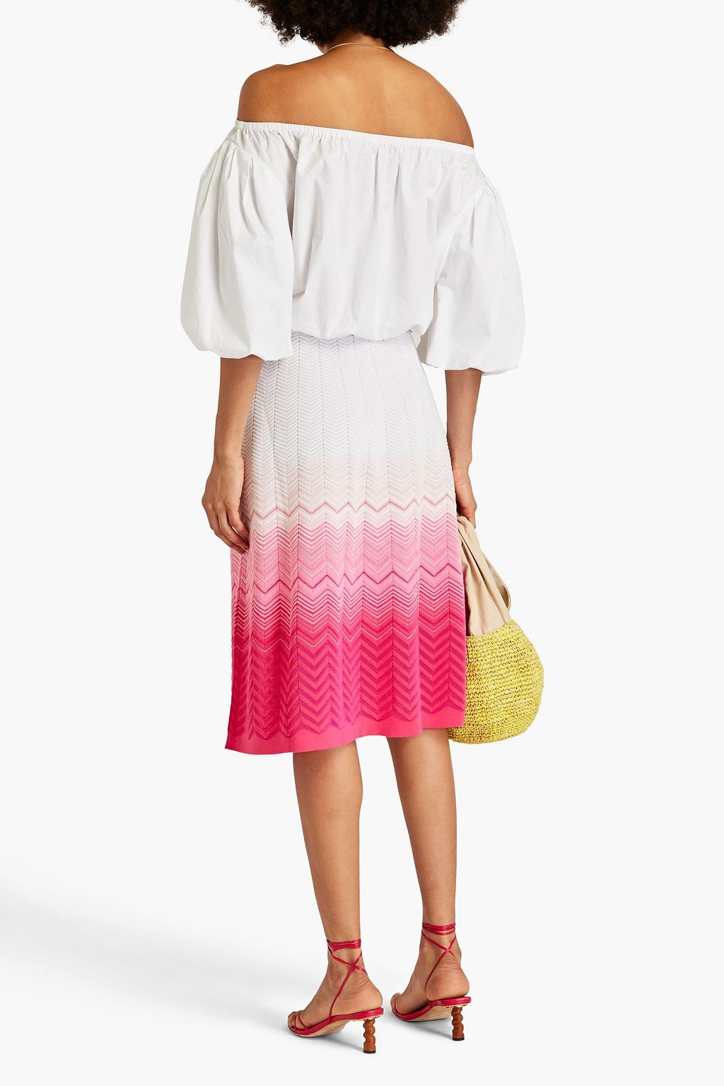 MISSONI 인타르시아 니트 코튼 혼방 스커트