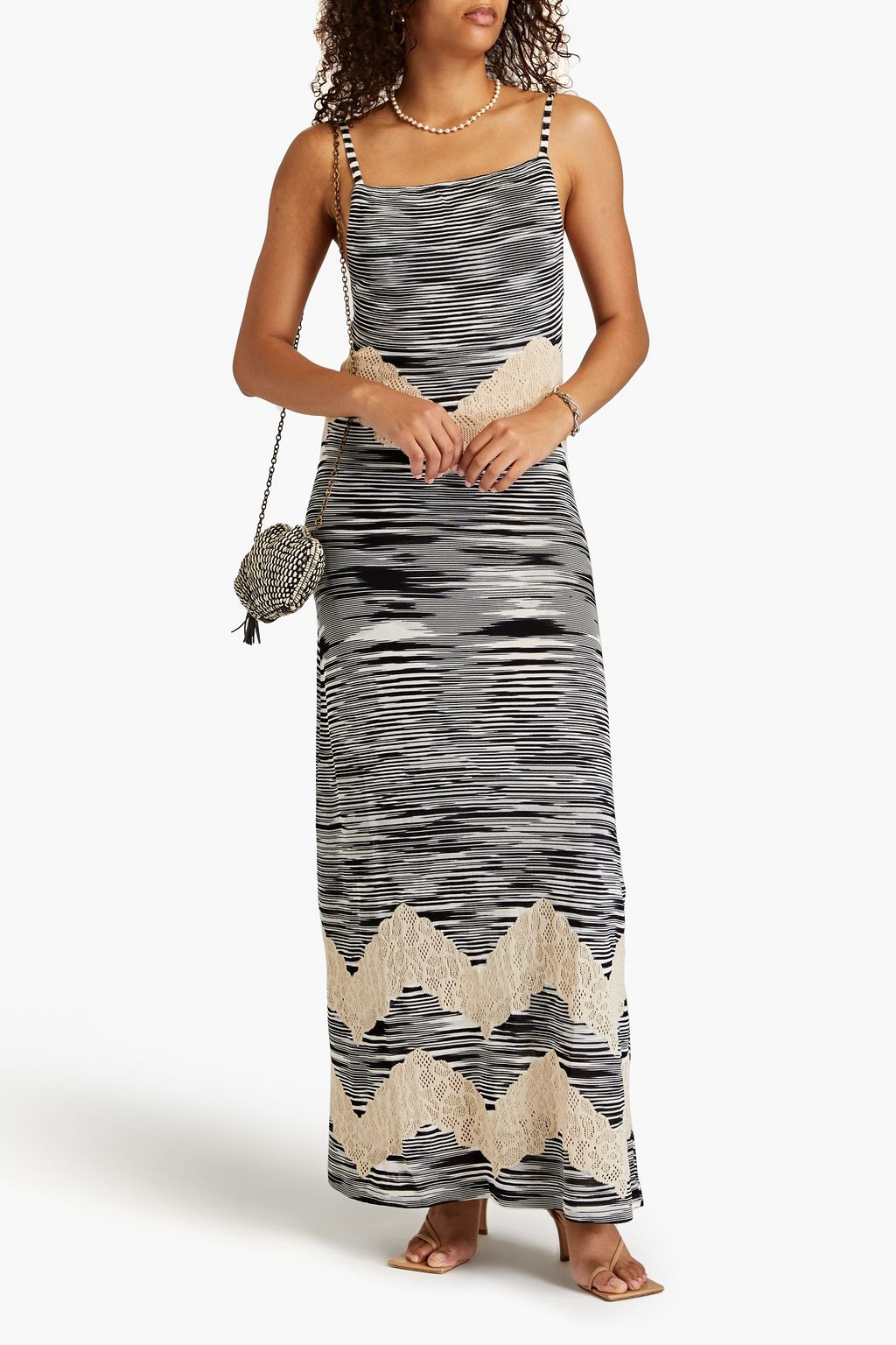 MISSONI فستان طويل من نسيج بحبكة كروشيه