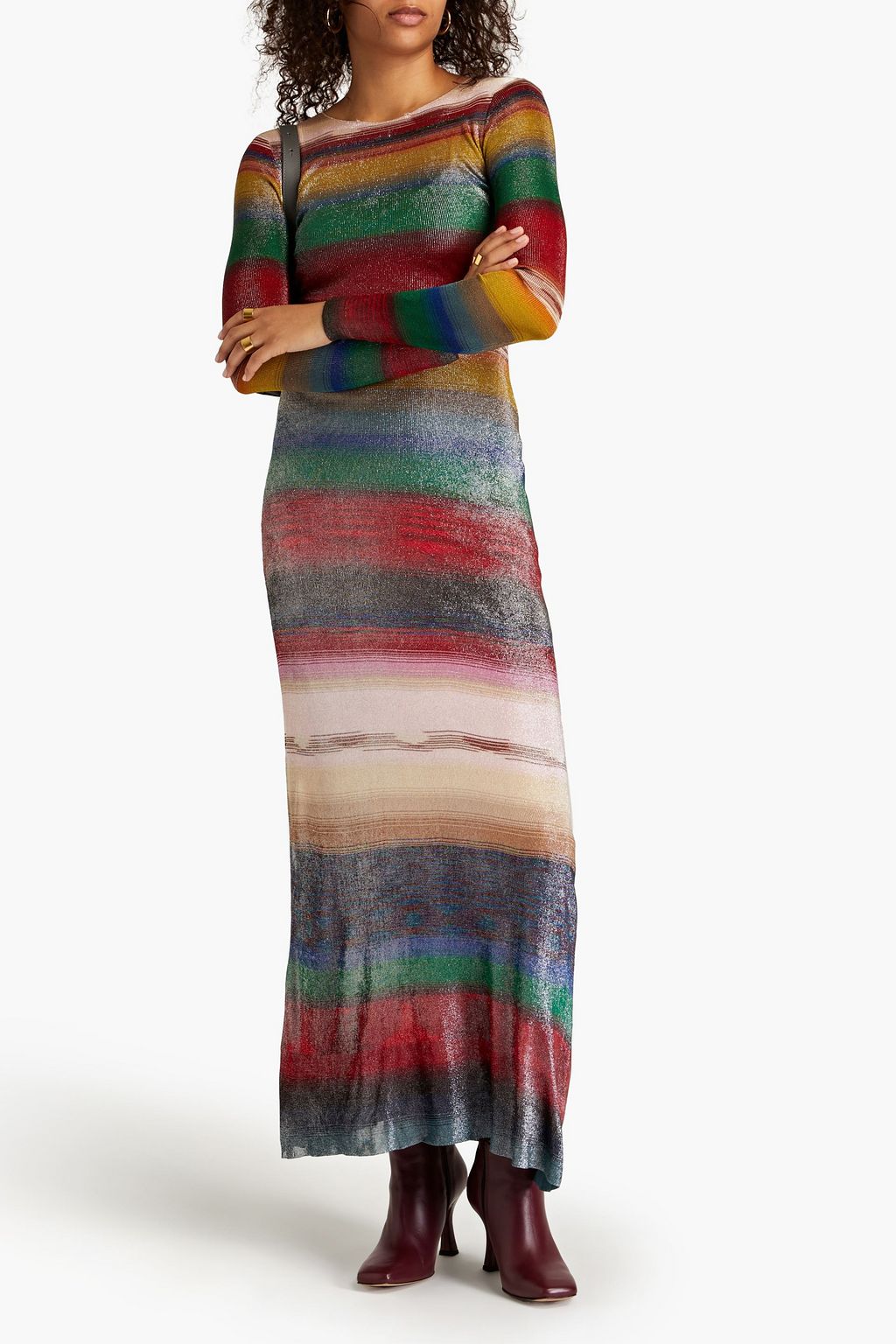 MISSONI Maxikleid aus Häkelstrick in Metallic-Optik