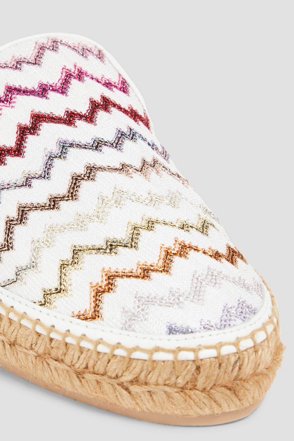 MISSONI Metallic crochet-knit espadrille slippers