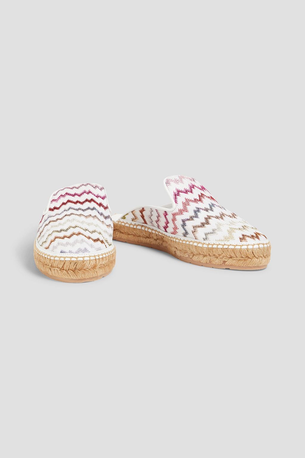 MISSONI Metallic crochet-knit espadrille slippers