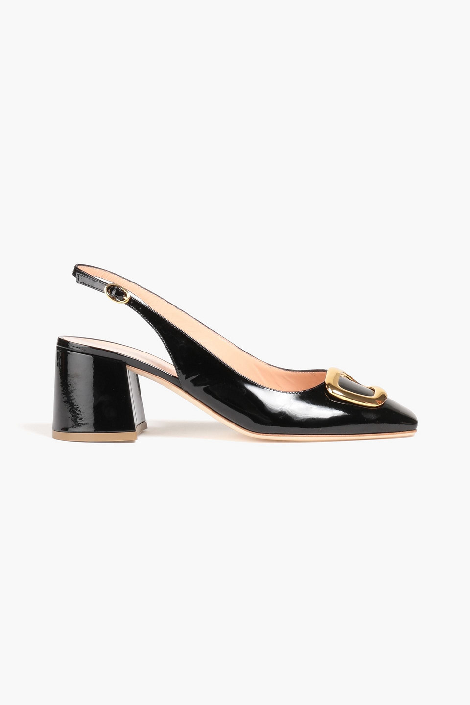 Rupert Sanderson Embellished Patent-leather Slingback Pumps In Black