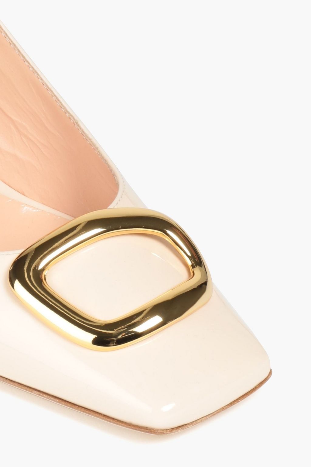 RUPERT SANDERSON Slingback-Pumps aus Lackleder mit Verzierung