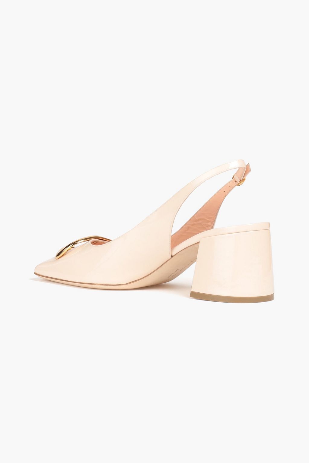 RUPERT SANDERSON Slingback-Pumps aus Lackleder mit Verzierung