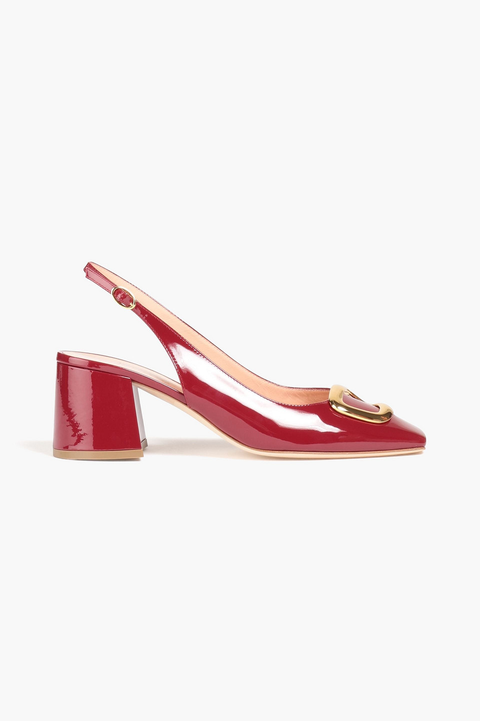 Rupert Sanderson Embellished Patent-leather Slingback Pumps In Red