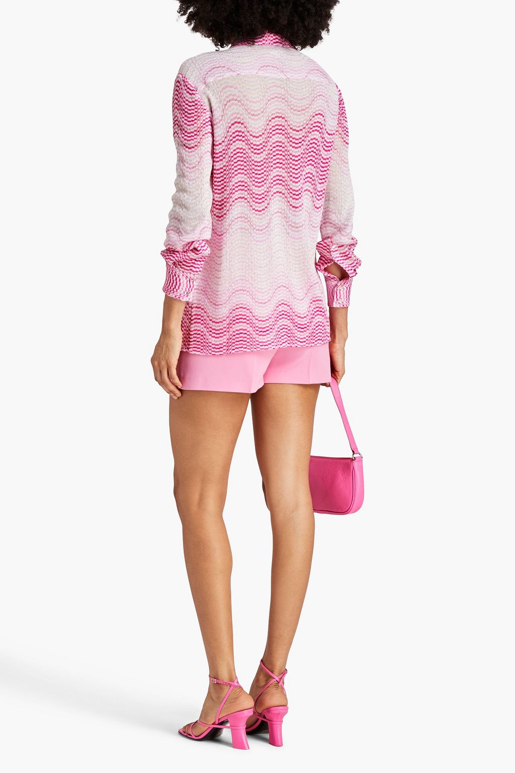 MISSONI Metallic crochet-knit shirt