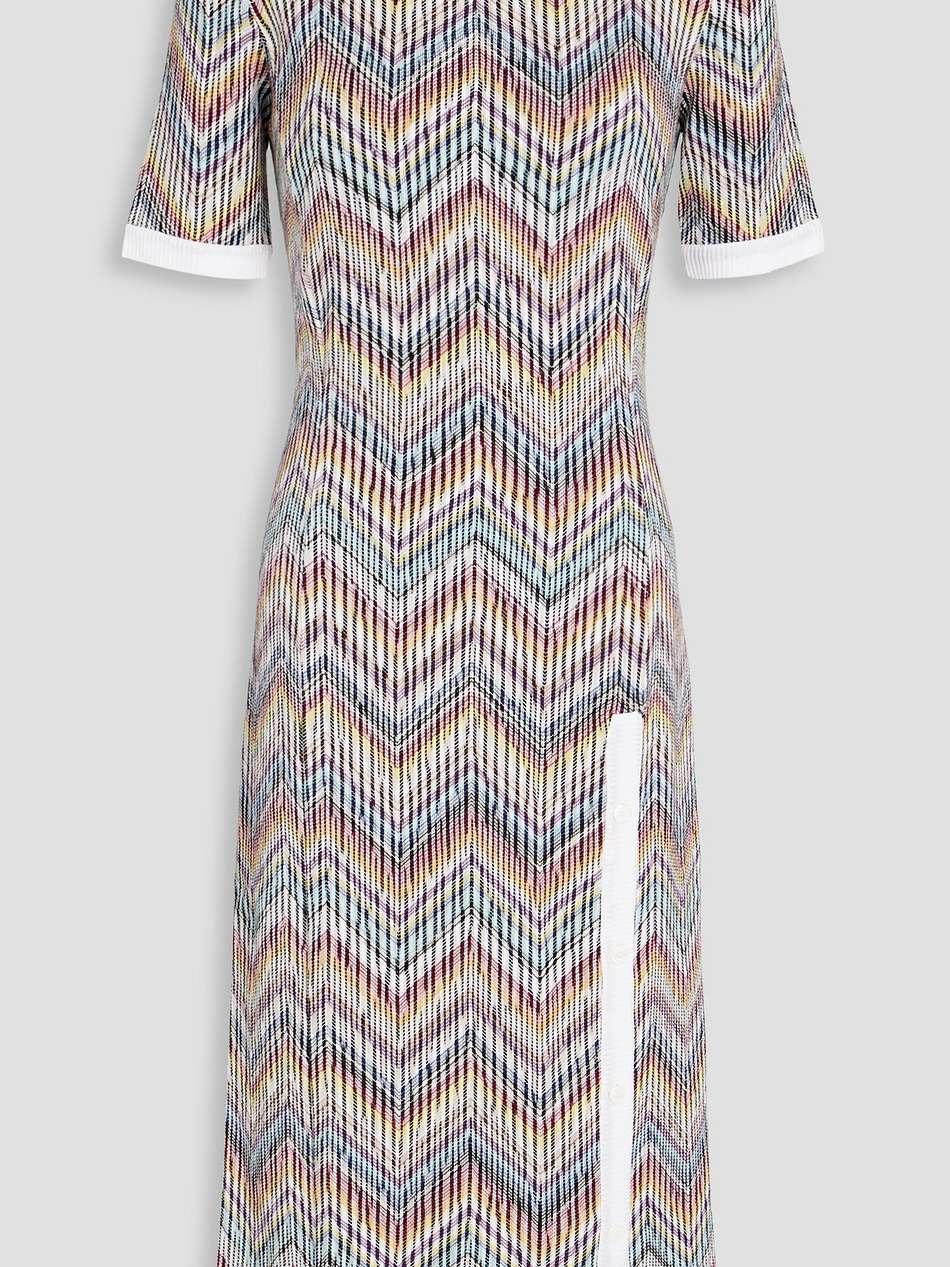 crochet-knit cotton-blend midi dress