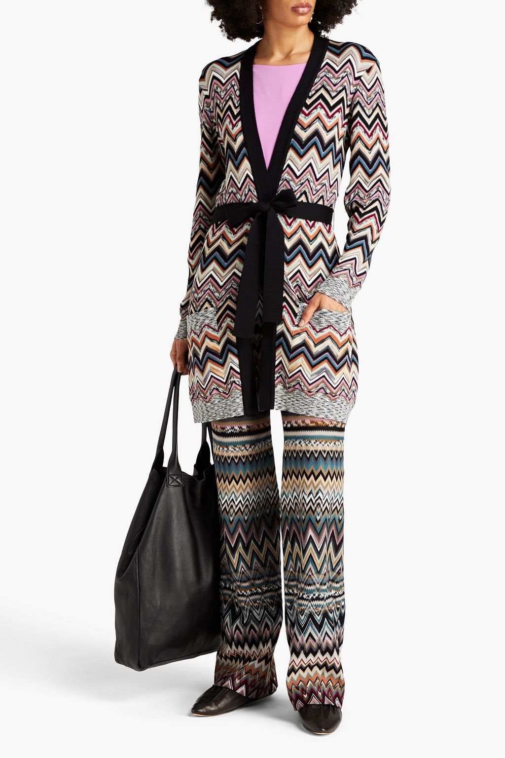 MISSONI Belted crochet-knit cardigan