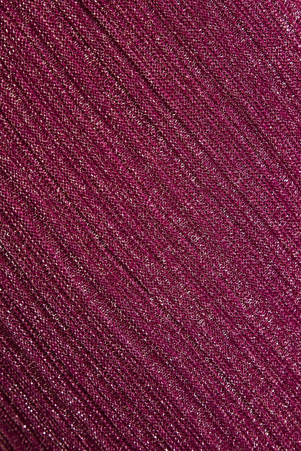 M MISSONI 메탈릭 리브 크로셰 니트 스트레이트 래그 팬츠