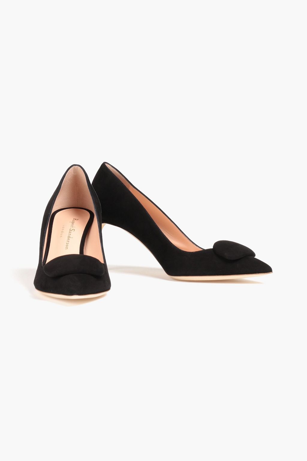 RUPERT SANDERSON Aga embellished suede pumps